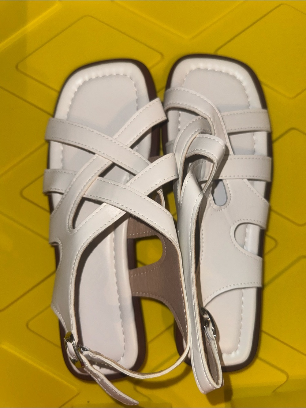 Women’s White Strappy Flat Sandals